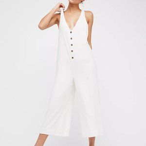 Free People White On The Run Jumpsuit